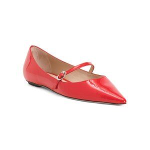 STUART WEITZMAN Cherry Made In Spain Patent Leather Emilia Mary Jane Flats